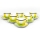Set 6x Keramična skodelica s krožničkom Tereza bela rumena zelena