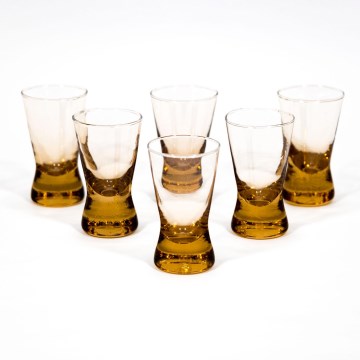 Set 6x Kozarec za žganje 25 ml prozorna oranžna