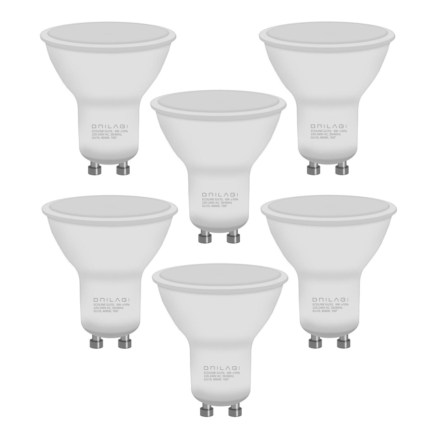 SET 6x LED Žarnica ECOLINE GU10/6W/230V 4000K - Brilagi