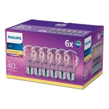 SET 6x LED Žarnica VINTAGE Philips E27/4W/230V 2700K