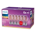 SET 6x LED Žarnica VINTAGE Philips E27/7W/230V 2700K