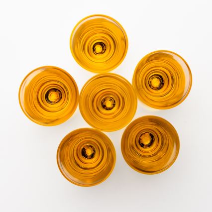 Set 6x Majhni kozarci 25 mm prozorna rumena