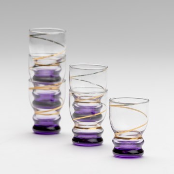 Set 6x Majhni kozarci prozorna vijolična