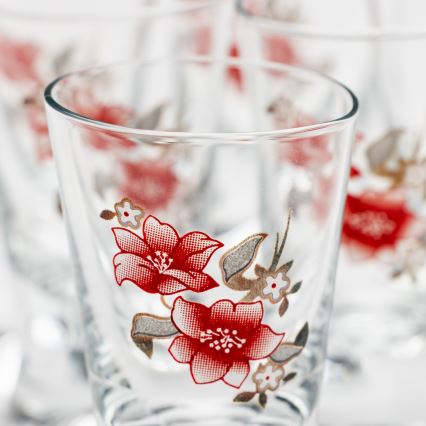 Set 6x Majhni kozarci prozorna z motivom šopka št 2