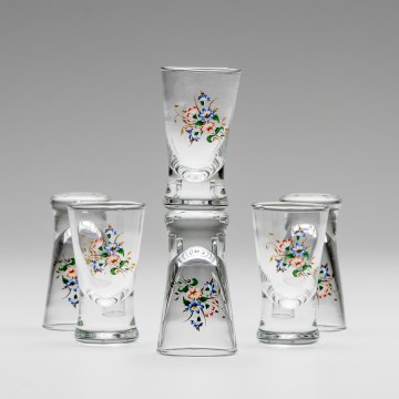 Set 6x Majhni kozarci prozorna z motivom šopka št 3