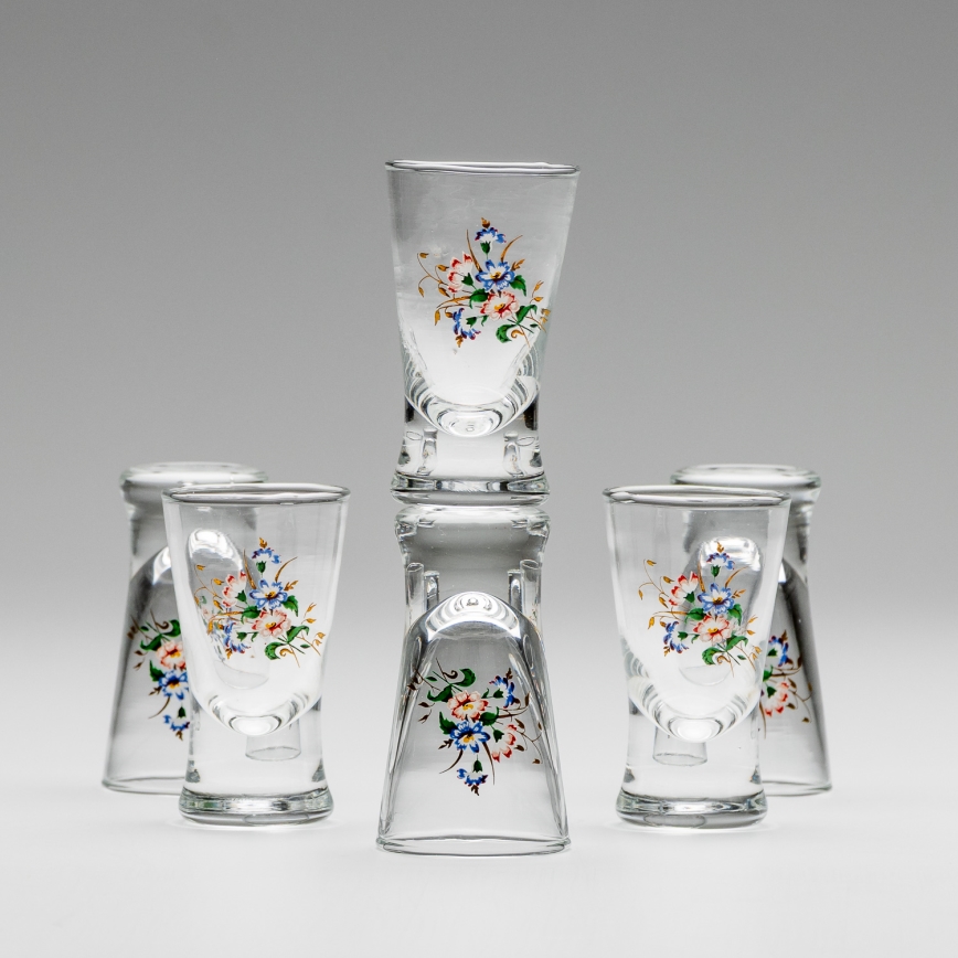 Set 6x Majhni kozarci prozorna z motivom šopka št 3