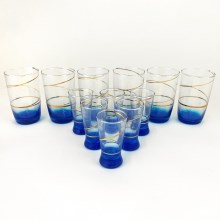 Set 6x večji kozarec in 6x Majhni kozarci modra