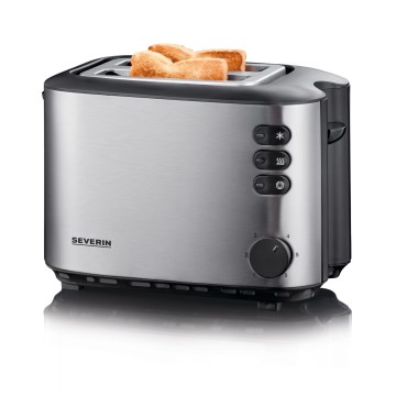Severin AT 2514 - Toster z dvema režama 850W/230V nerjavno jeklo/črna