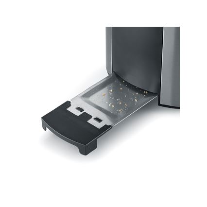 Severin AT 2589 - Opekač kruha z dvema režama 800W/230V nerjaveče jeklo/črna