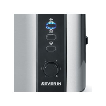 Severin AT 2589 - Opekač kruha z dvema režama 800W/230V nerjaveče jeklo/črna