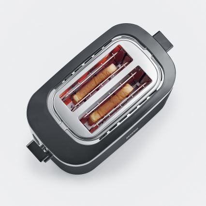 Severin AT 9264 - Toster z dvema režama 800W/230V nerjaveče jeklo/črna