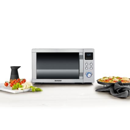 Severin MW 7774 - Mikrovalovna pečica 3v1 1950W/230V 25 l nerjavno jeklo