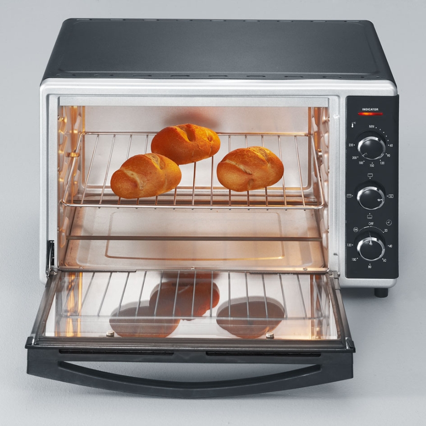 Severin TO 2058 - Konvekcijska pečica z žarom in kamnom za pico 1800W/230V 42 l črna