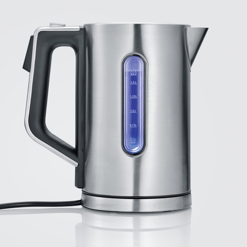 Severin WK 3418 - Hitri električni čajnik 1,7 l 3000 W/230 V nerjavno jeklo/črna