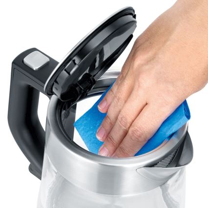 Severin WK 3468 - Električni kuhalnik vode 1 l 2200W/230V nerjaveče jeklo/steklo