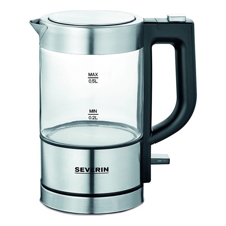 Severin WK 3472 - Hiter kuhalnik vode 0,5 l 1100W/230V nerjaveče jeklo/steklo