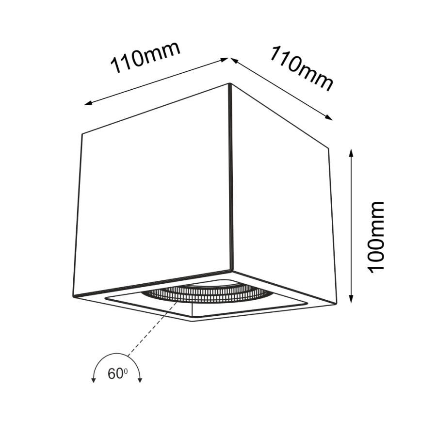 Shilo - Reflektor 1xGU10/15W/230V črn
