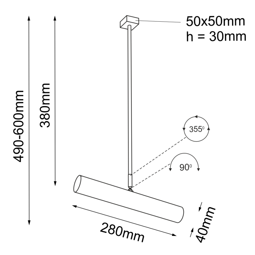 Shilo - Lestenec na drogu 1xGU10-MR11/15W/230V črn