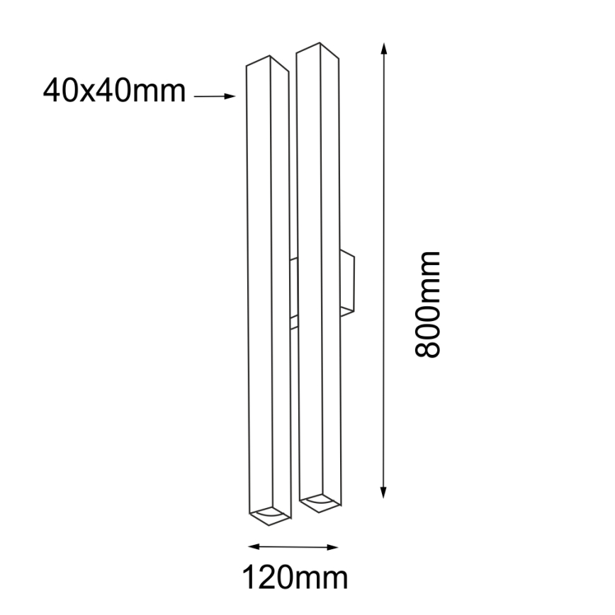 Shilo - Stenska svetilka 4xGU10/15W/230V črna