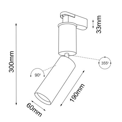 Shilo - Reflektor za tračni sistem 1xGU10/15W/230V črn