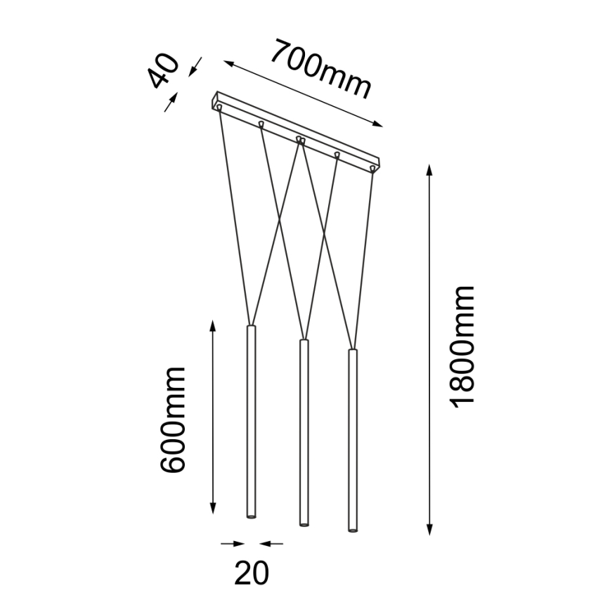 Shilo - Lestenec na vrvici 3xG9/10W/230V