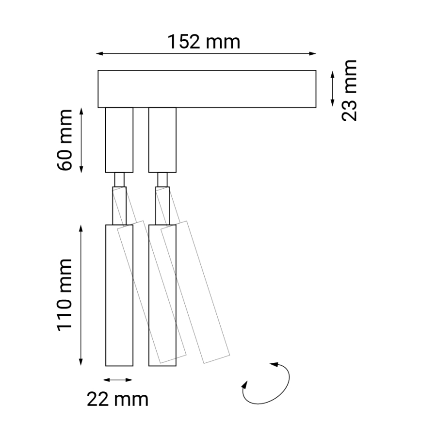 Shilo - Stenski reflektor 2xG9/10W/230V črn