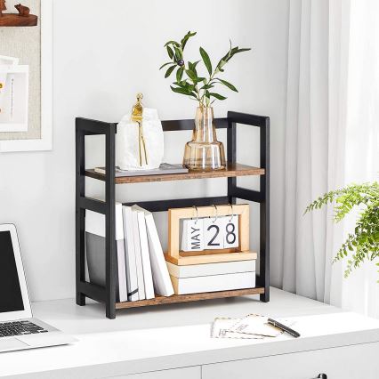 Shranjevalna polica MARGE rjava/črna