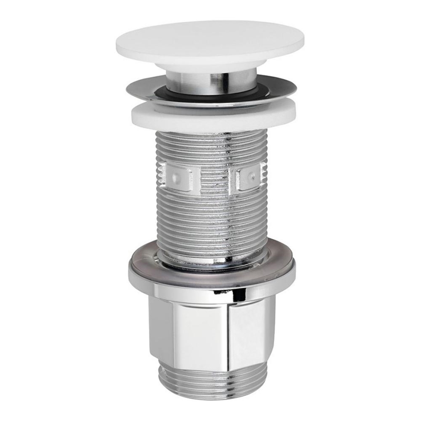 Silfra - umivalni odtok, premer 6,7 cm, bela/sijajni krom