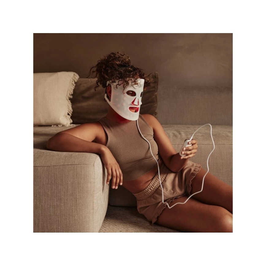 Silk’n - LED RGB obrazna terapevtska maska LED/5V 2000 mAh bela + daljinski upravljalnik