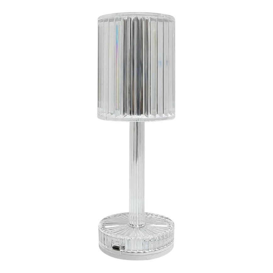 SIMPLE LED polnilna namizna svetilka na dotik LED/1W/5V 2400 mAh 3000-6000K prozorna