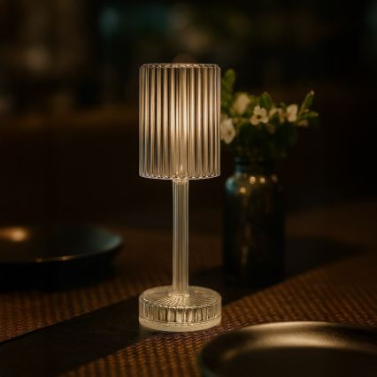 SIMPLE LED polnilna namizna svetilka na dotik LED/1W/5V 2400 mAh 3000-6000K prozorna