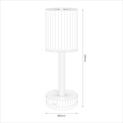SIMPLE LED polnilna namizna svetilka na dotik LED/1W/5V 2400 mAh 3000-6000K prozorna