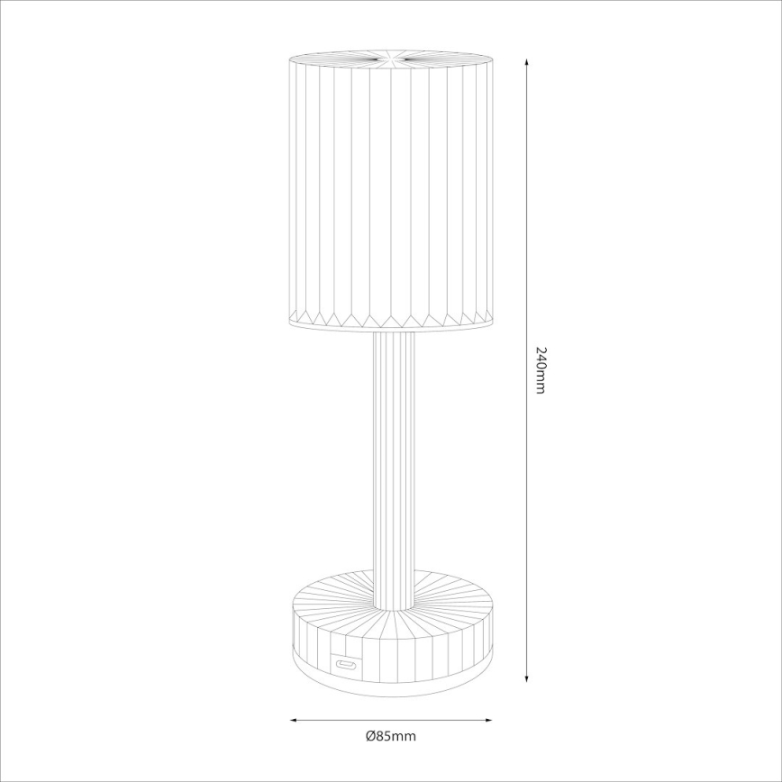 SIMPLE LED polnilna namizna svetilka na dotik LED/1W/5V 2400 mAh 3000-6000K prozorna