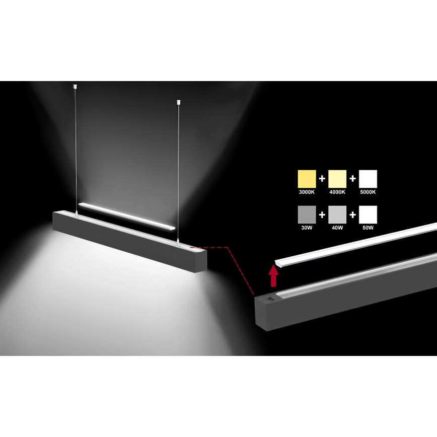 Sinclair - LED Stropna svetilka LSM LED/20W/230V 3000K/4000K/5000K 60 cm črna