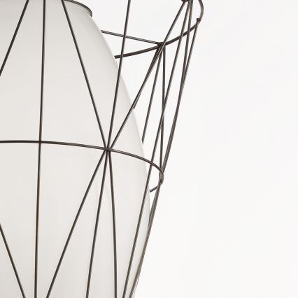 SIRU - Lestenec na vrvici SEGNI 1xE27/60W/230V črna/bela Venetian steklo