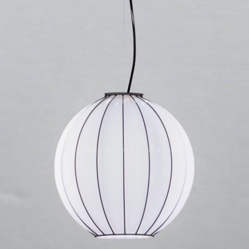 SIRU - Lestenec na vrvici SFERA 1xE27/60W/230V pr. 42 cm črna/bela Venetian steklo