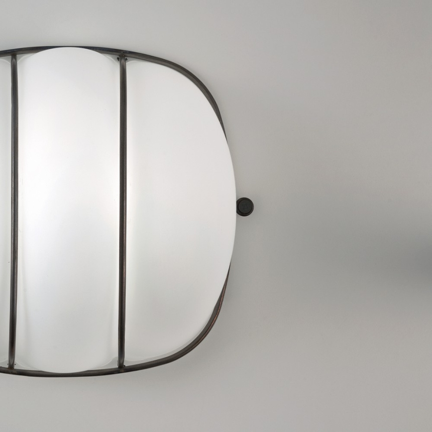 SIRU - Stenska svetilka CAGE 1xGX53/10W/230V 20 cm črna/bela Venetian steklo