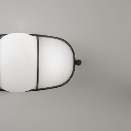 SIRU - Stenska svetilka CAGE 1xGX53/10W/230V 22 cm črna/bela Venetian steklo