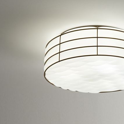 SIRU - Stropna svetilka TAMIS 3xE14/40W/230V črna/bela Venetian steklo