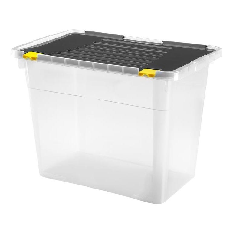 Škatla za shranjevanje 100 l črna/prozorna