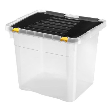 Škatla za shranjevanje 36 l črna/prozorna