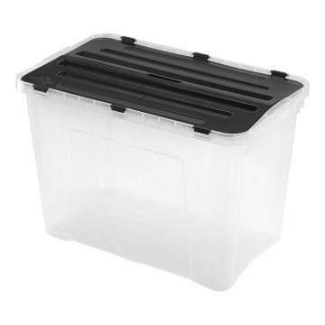 Škatla za shranjevanje DRAGON 60 l črna/prozorna