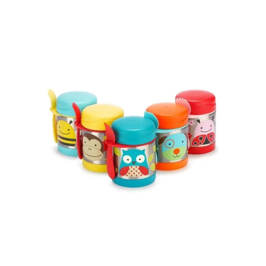 Skip Hop - Termo posoda za hrano z žlico/vilicami ZOO 325 ml sova