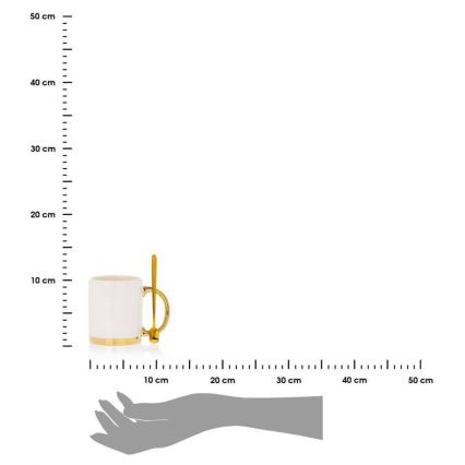 Skodelica z žličko LANA kremna/zlata