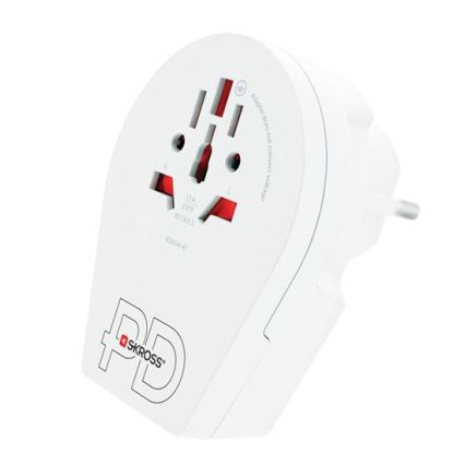 Potovalni adapter Europe USB C20PD za tujce na Češkem, USB-C 20W, tip E/F