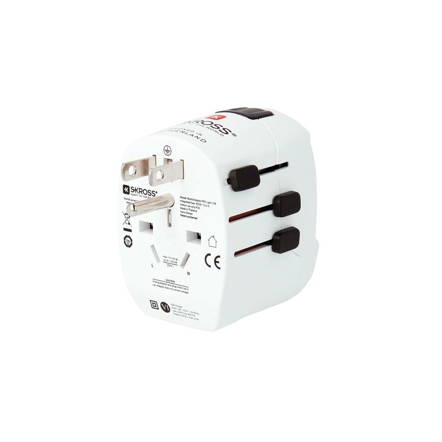 Potovalni adapter PRO Light USB AC45PD - World, UK+USA+AUS/CN USB A+C 45W