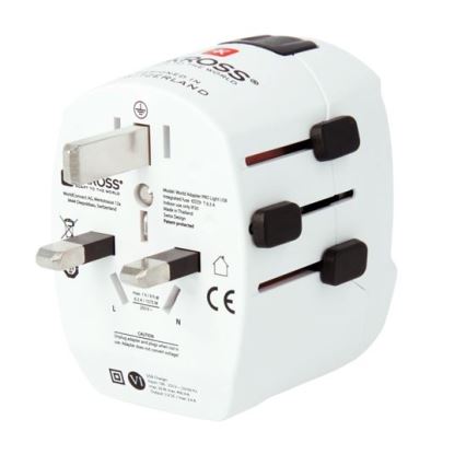 Potovalni adapter PRO Light USB AC45PD - World, UK+USA+AUS/CN USB A+C 45W