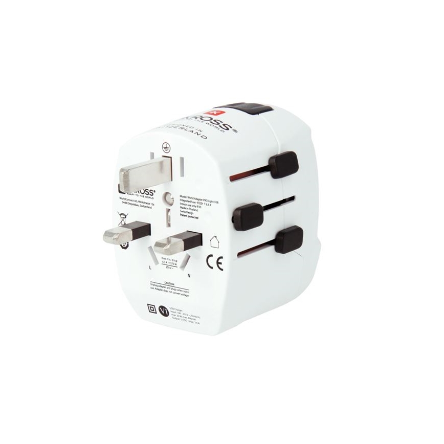 Potovalni adapter PRO Light USB AC45PD - World, UK+USA+AUS/CN USB A+C 45W