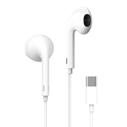 Slušalke z mikrofonom USB-C bela