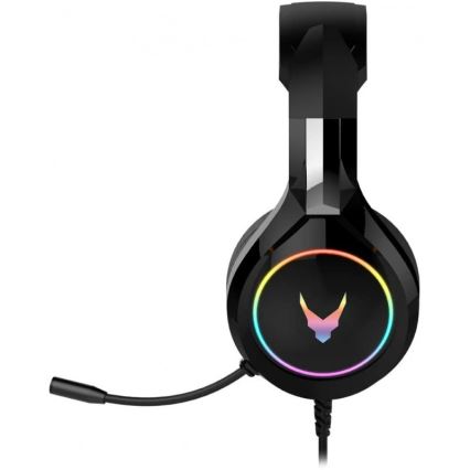 Slušalke z mikrofonom VARR GAMING RGB USB črna